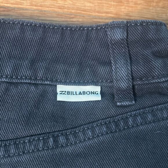 Billabong black magic Jean skirt cotton mini skirt front slit grunge whimsygoth - Picture 4 of 7